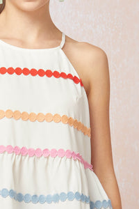 Kelsey Dotted Trim Halter Top