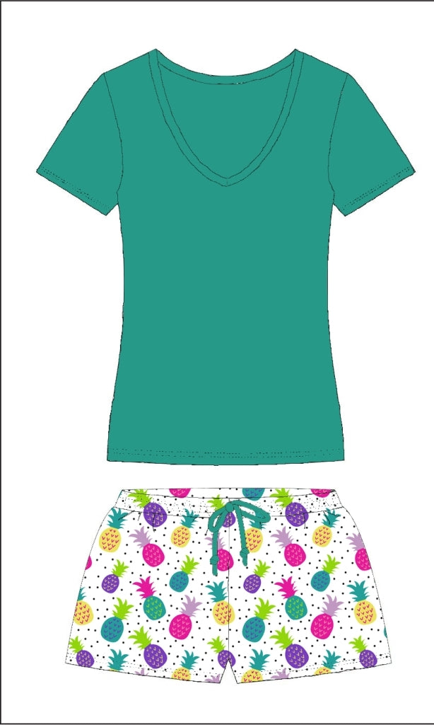 PINEAPPLE JAMMIE SHORT SETS