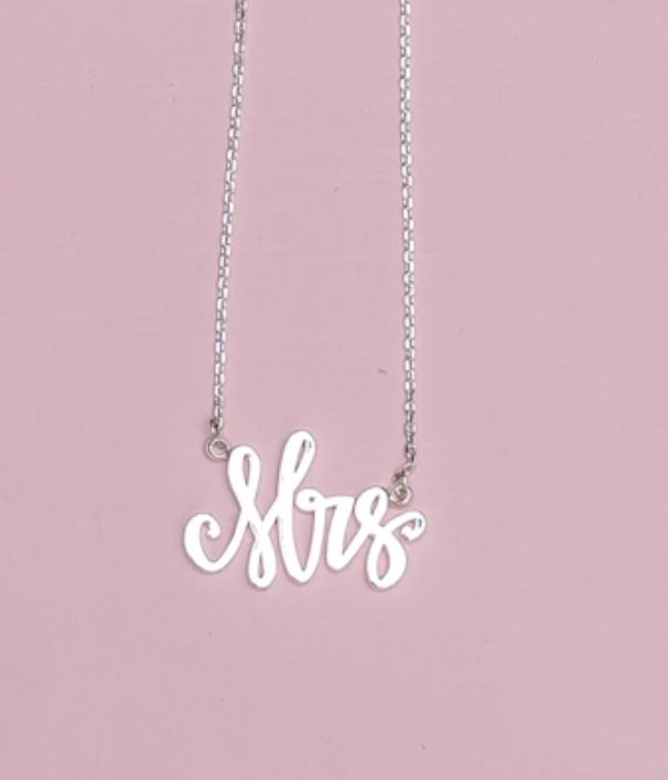 Silver  "Mrs" Necklace