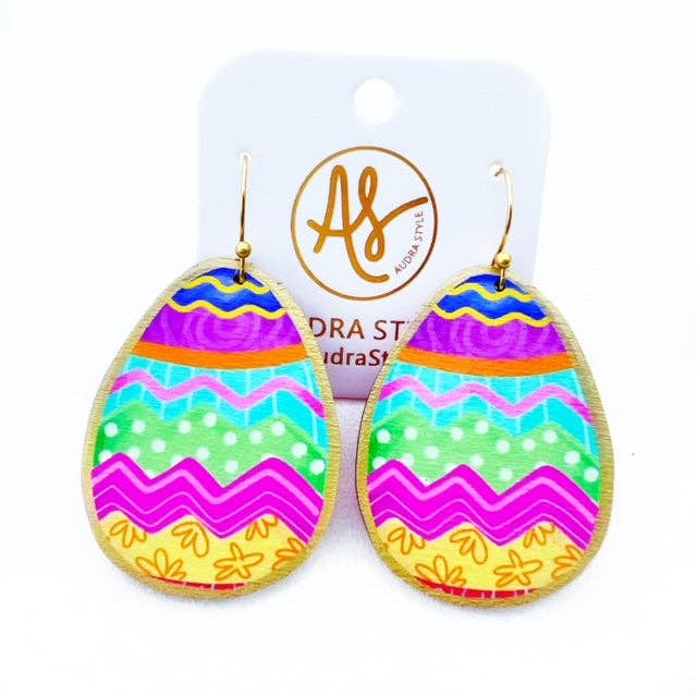 Large Colorful Statement Easter Egg Artwork Earrings