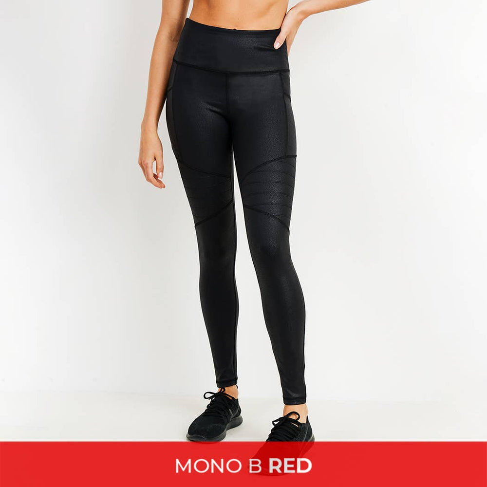 Mono B RED - Highwaist Foil Moto Leggings – Heart 2 Home Gifts