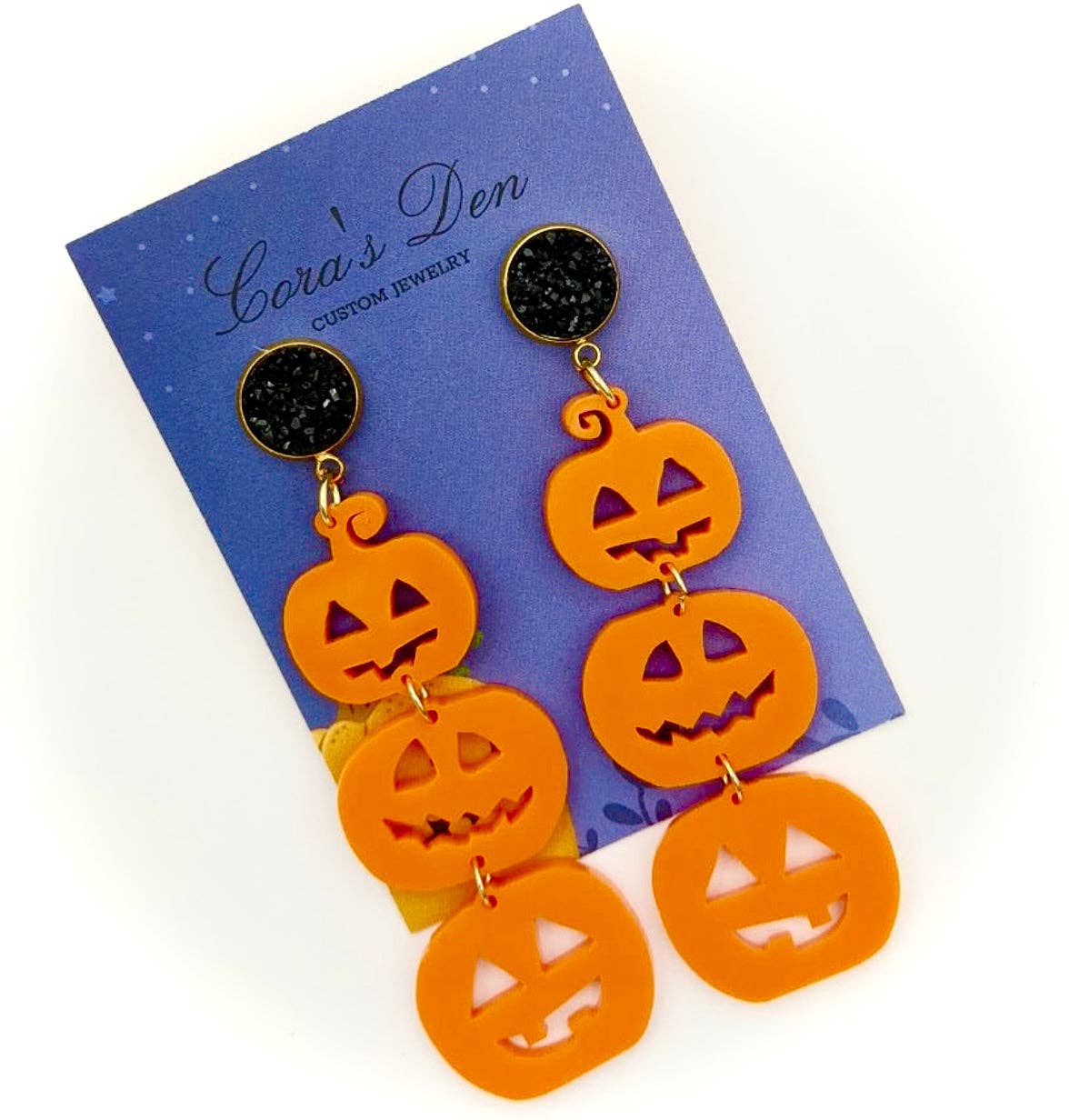 Stacked Jack-O-Lantern Earrings